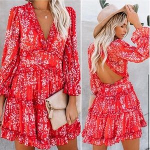 VICI Collection - Shake It Up Floral Ruffle Dress